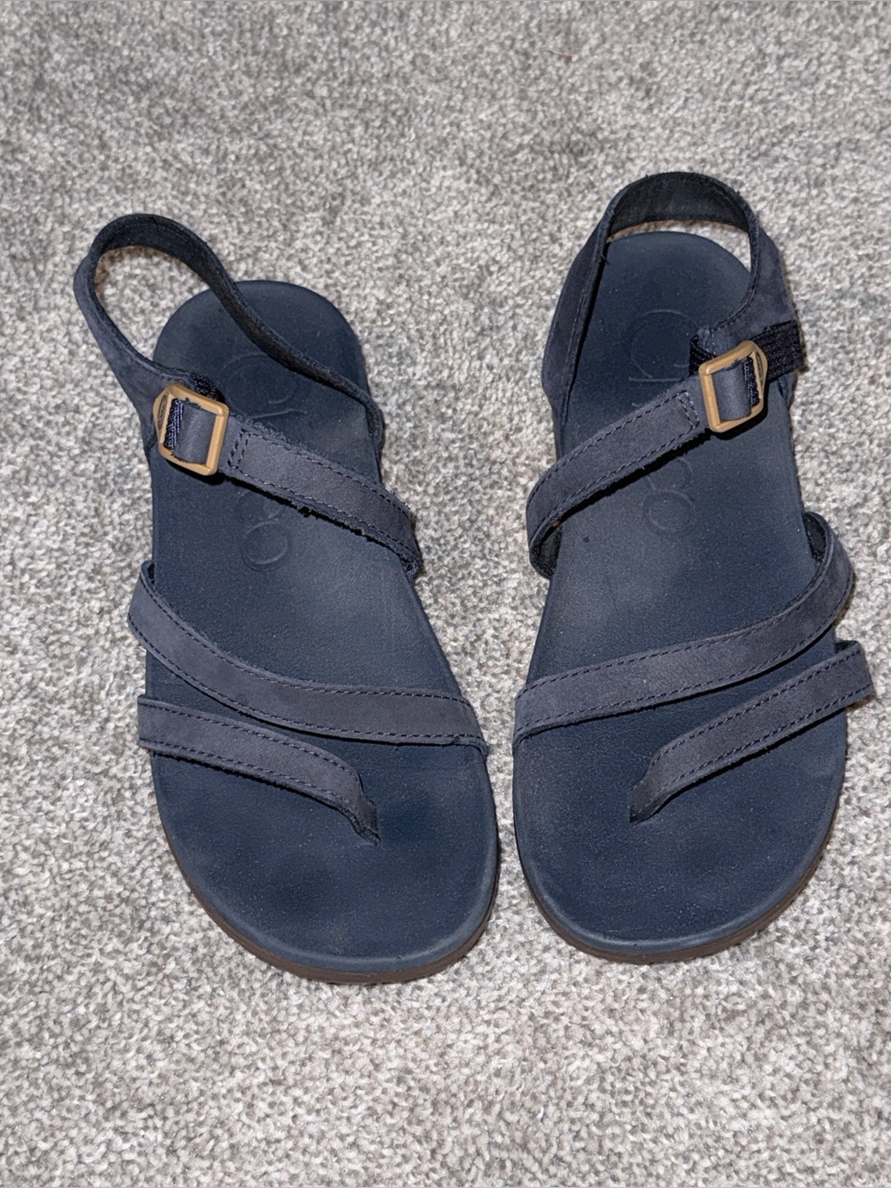 Navy Chaco Women's Lowdown Strappy Sandals 8